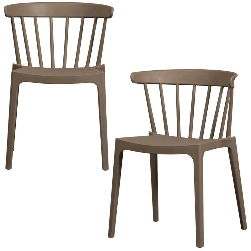 Gartenstuhl-Set Kunststoff, Naturmaterialien Braun