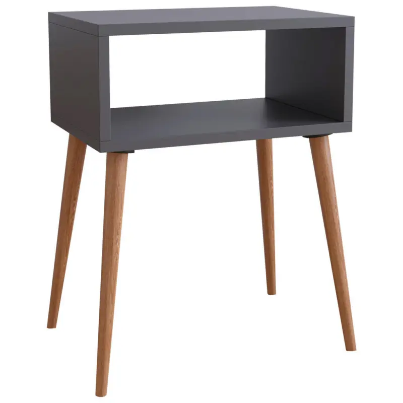 Nachttisch 44,5/60/30 cm in Anthrazit, Honigeiche