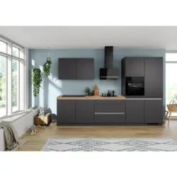 K&uuml;chenblock 340 cm in Graphitfarben