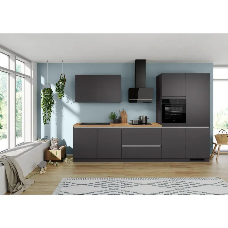 K&uuml;chenblock 340 cm in Graphitfarben