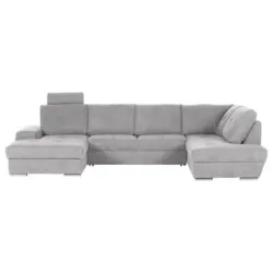 Wohnlandschaft in Flachgewebe Hellgrau