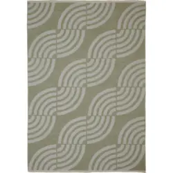 Flachwebeteppich 160/230 cm Waves Gr&uuml;n