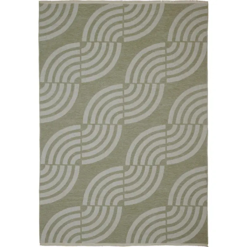 Flachwebeteppich 160/230 cm Waves Gr&uuml;n