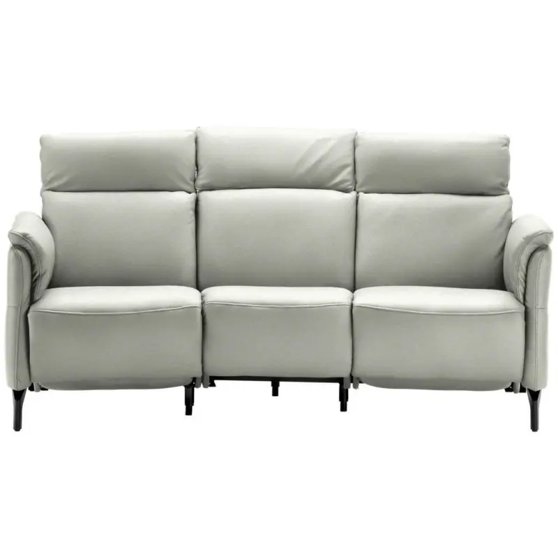 Trapezsofa in Mikrofaser Hellgrau