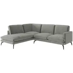 Ecksofa Bali in Flachgewebe Grau 202/250 cm