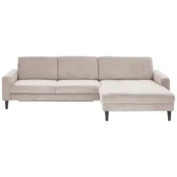 Ecksofa in Cord Hellbraun 302/177 cm