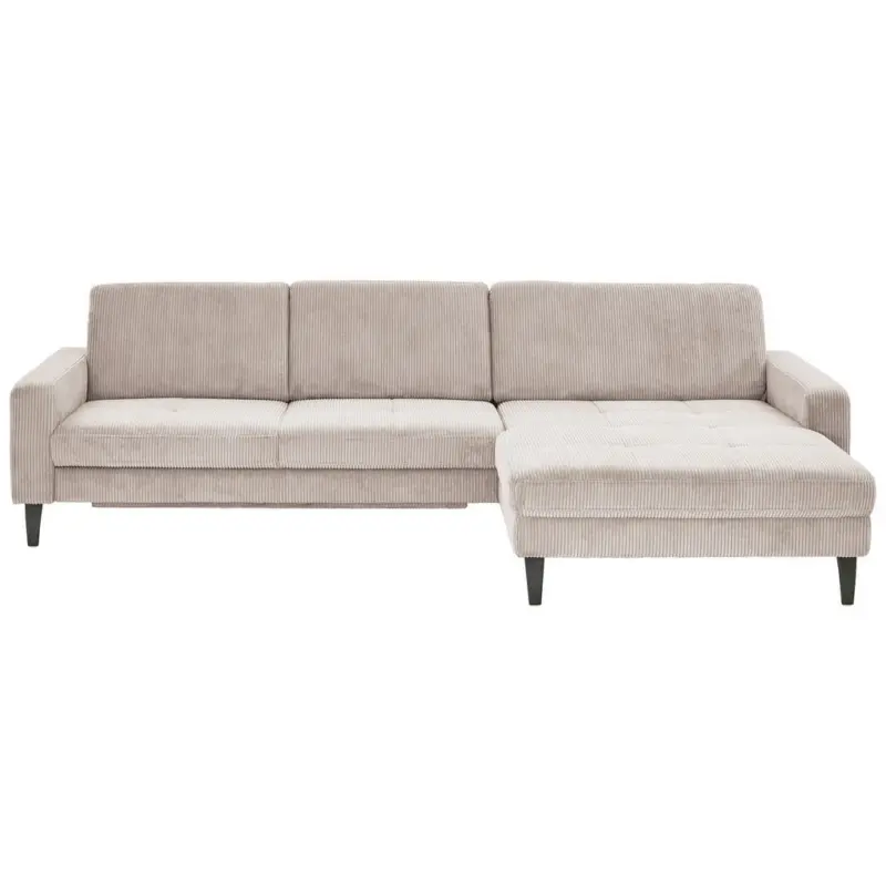 Ecksofa in Cord Hellbraun 302/177 cm