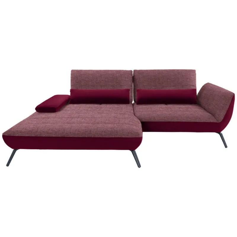 Ecksofa in Webstoff Beere 191/273 cm