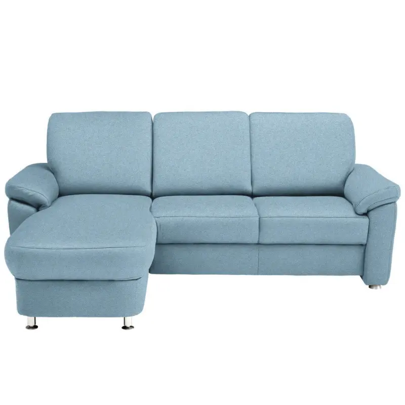 Ecksofa in Flachgewebe Hellblau 163/250 cm