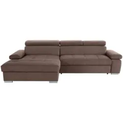 Ecksofa in Velours Braun