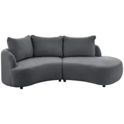 Ecksofa in Mikrofaser Anthrazit 139/250 cm