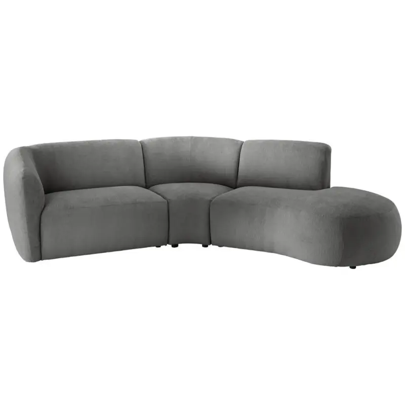 Ecksofa in Mikrofaser Graubraun 276/182 cm