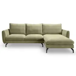 Ecksofa Toronto in Webstoff Gr&uuml;n 259/165 cm