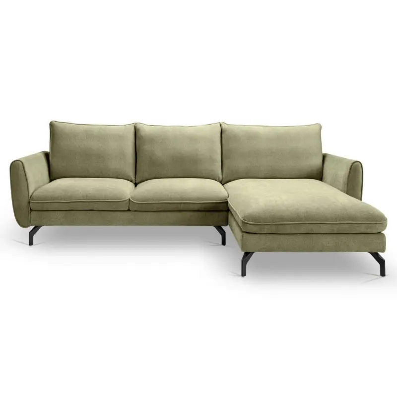 Ecksofa Toronto in Webstoff Gr&uuml;n 259/165 cm