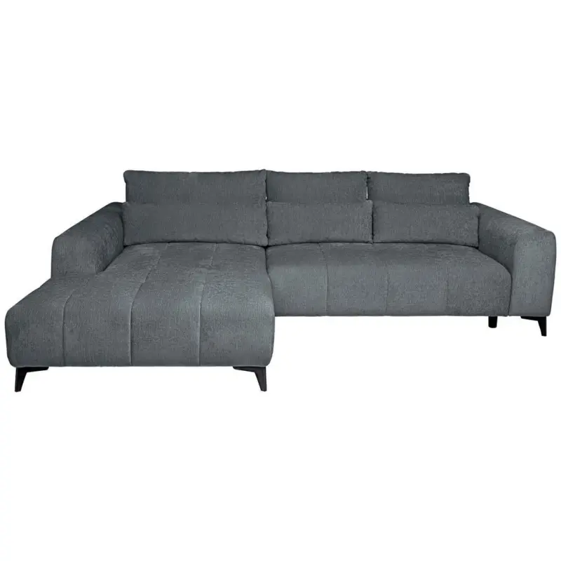 Ecksofa in Chenille Grau 222/279 cm