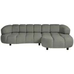 Ecksofa in Webstoff Graubraun 284/183 cm
