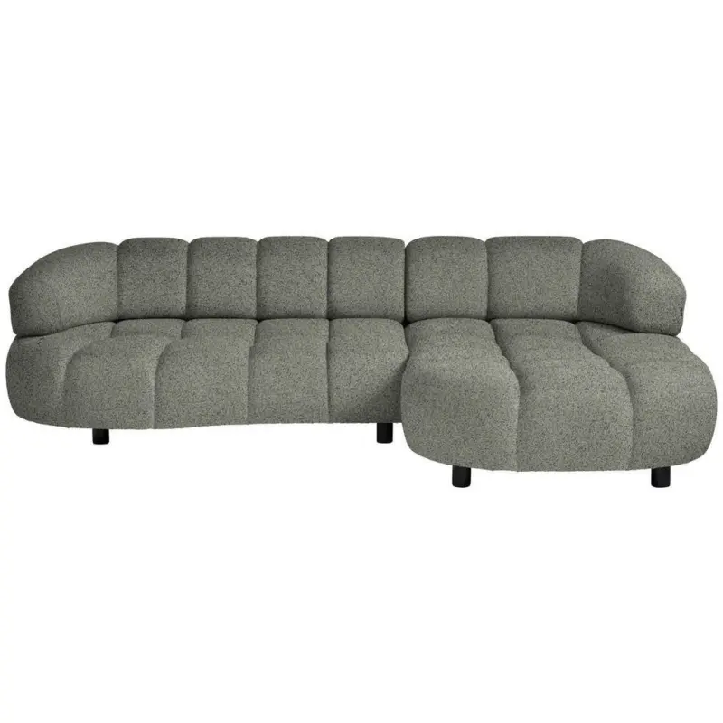 Ecksofa in Webstoff Graubraun 284/183 cm