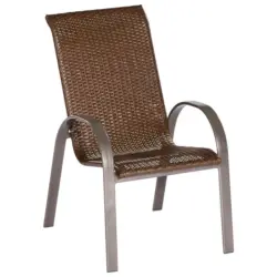 Stapelsessel in Metall, Kunststoff Braun, Graphitfarben