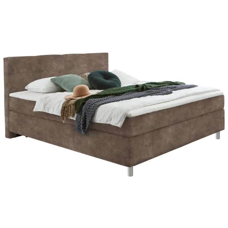 Boxspringbett 100/200 cm in Taupe