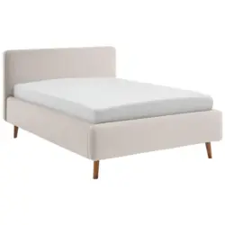 Polsterbett Lattenrost, Bettkasten Beige 140/200 cm