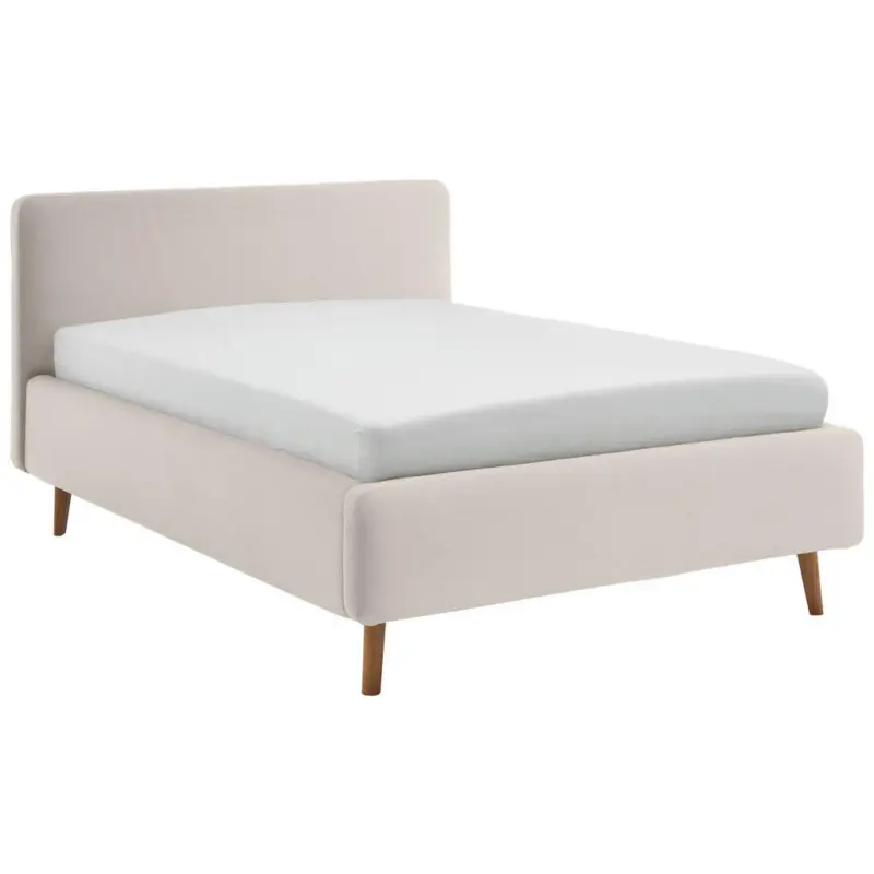 Polsterbett Lattenrost, Bettkasten Beige 140/200 cm