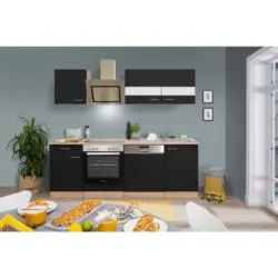 K&uuml;chenblock 220 cm in Schwarz