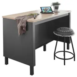 K&uuml;cheninsel in Anthrazit, Sonoma Eiche