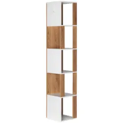 Eckregal in 34/185/34 cm Naturfarben, Wei&szlig;