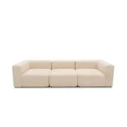 3-Sitzer-Sofa in Cord, Mikrofaser Creme