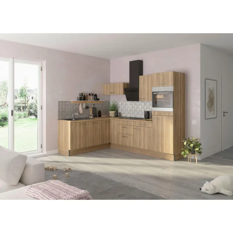 Eckk&uuml;che 200/270 cm in Eichefarben