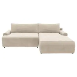 Eckschlafsofa Prag in Cord Creme