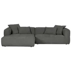 Ecksofa in Flachgewebe Schwarz 170/280 cm