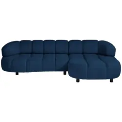 Ecksofa in Webstoff Royalblau 284/183 cm
