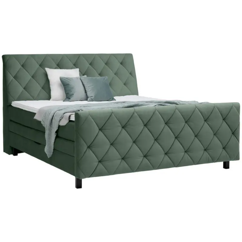 Boxspringbett 160/200 cm in Gr&uuml;n
