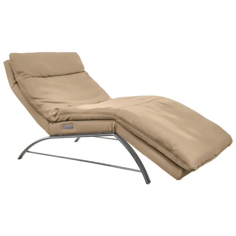 Relaxliege in Echtleder Hellbraun