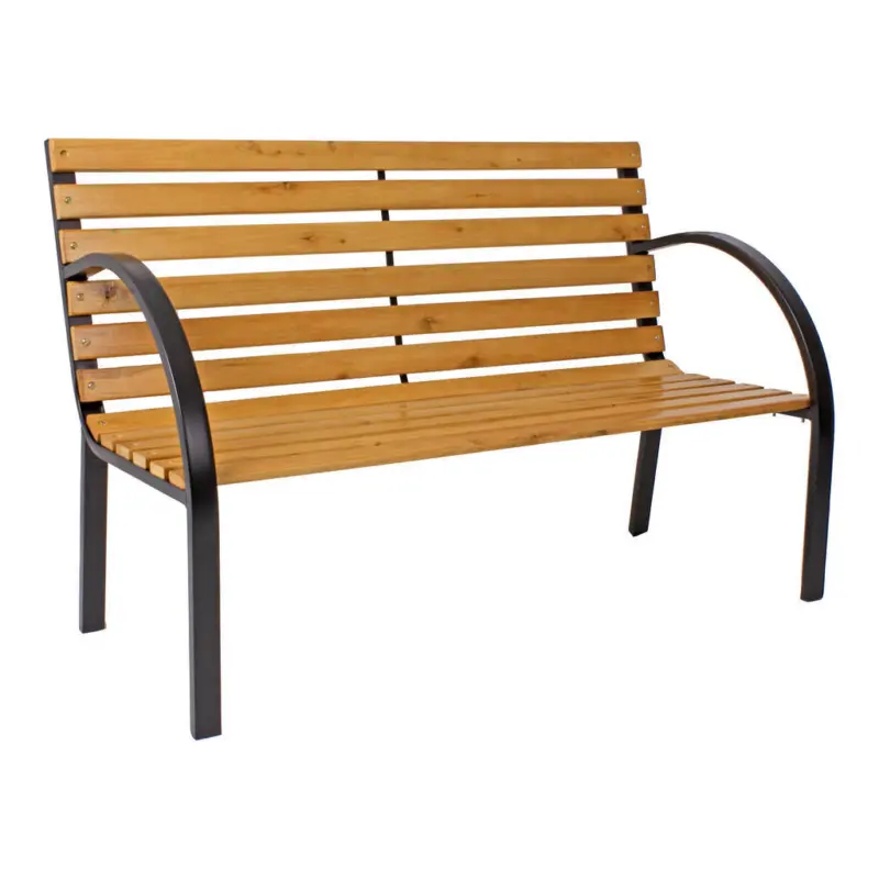 Gartenbank 122/80/60 cm in Braun, Naturfarben, Schwarz