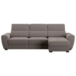 Ecksofa in Velours Braun