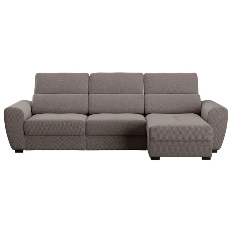 Ecksofa in Velours Braun