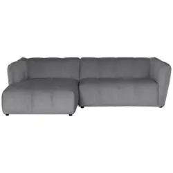 Ecksofa Livoli in Chenille Hellgrau 160/246 cm