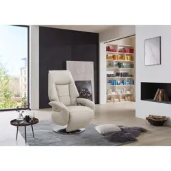 Relaxsessel in Leder Wei&szlig;