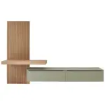 XXXLutz Lauterach - Ihr M&ouml;belhaus bei Bregenz Wohnwand in Eichefarben, Olivgr&uuml;n 322/210/49 cm