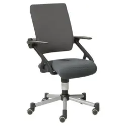 Jugenddrehstuhl in Netzbespannung Grau, Silberfarben