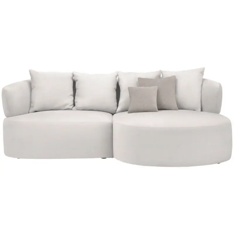 Ecksofa in Pl&uuml;sch Creme 235/166 cm