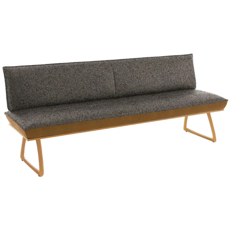 Sitzbank 194/88/66 cm in Dunkelbraun, Currygelb, Wildeiche