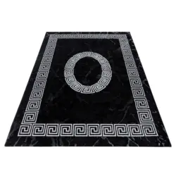 Webteppich 160/230 cm Plus Black Schwarz, Wei&szlig;