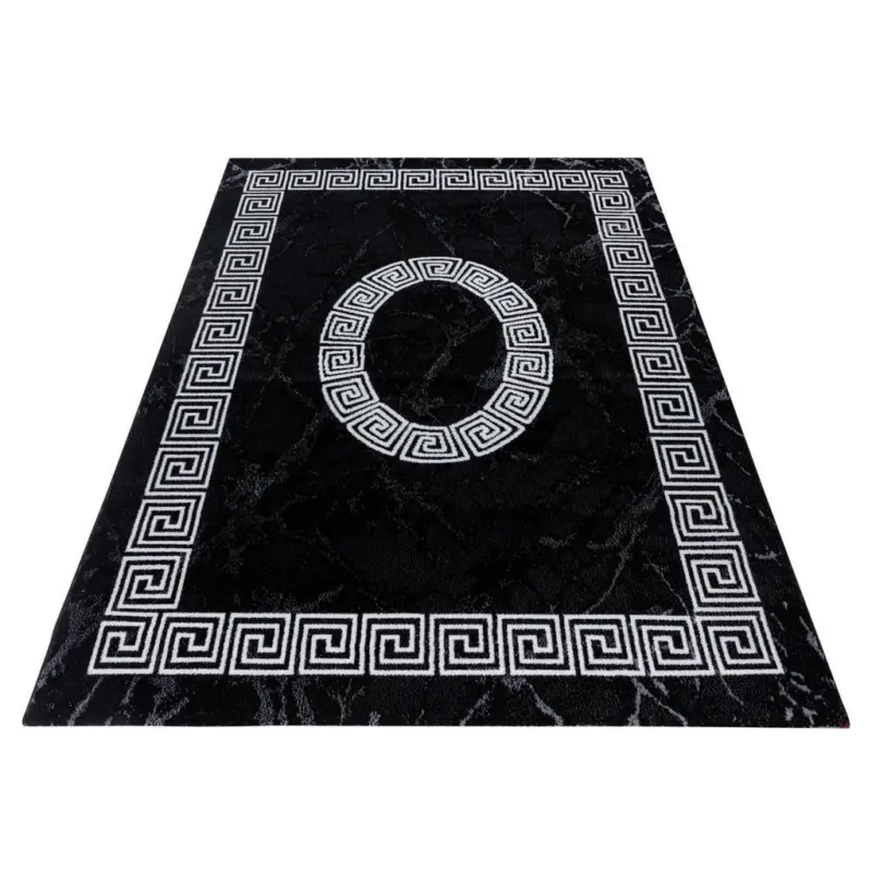 Webteppich 160/230 cm Plus Black Schwarz, Wei&szlig;