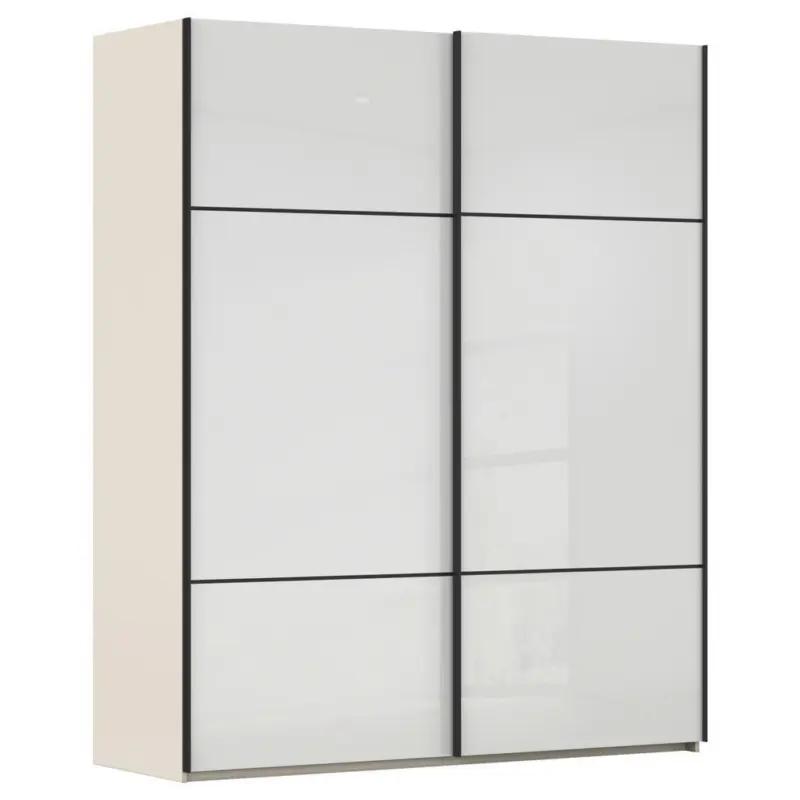 Schwebet&uuml;renschrank in Wei&szlig;, Champagner