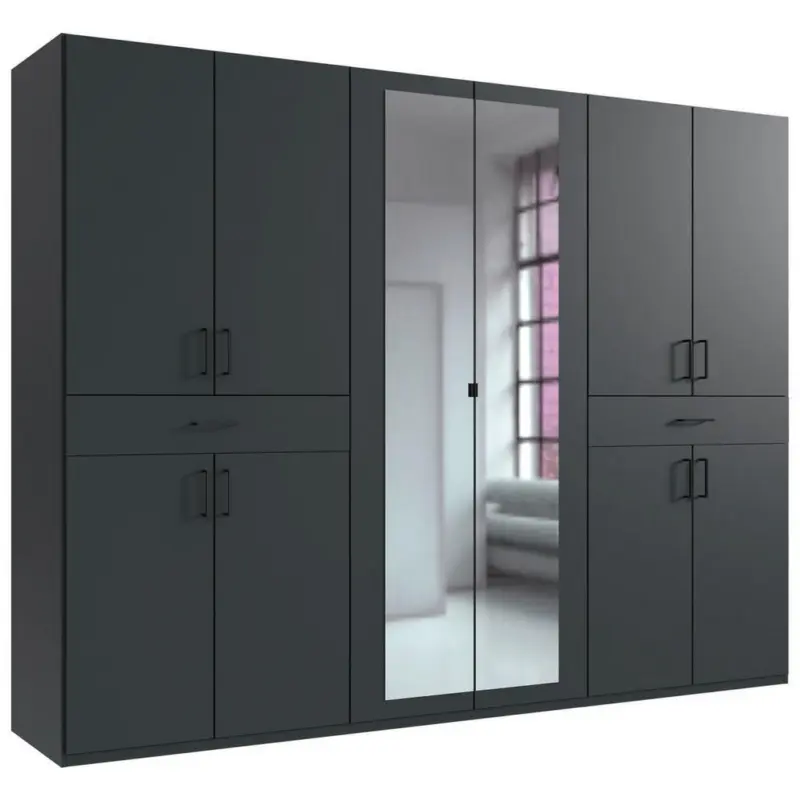 Dreht&uuml;renschrank in Graphitfarben