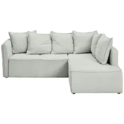 Ecksofa in Chenille Naturfarben