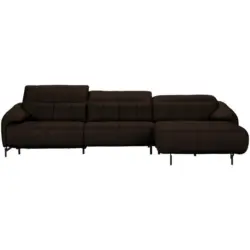 Ecksofa in Echtleder Dunkelbraun 313/165 cm